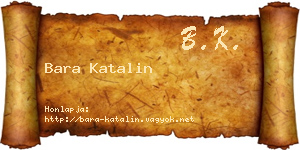 Bara Katalin névjegykártya